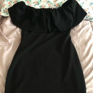 All black sleeveless dress